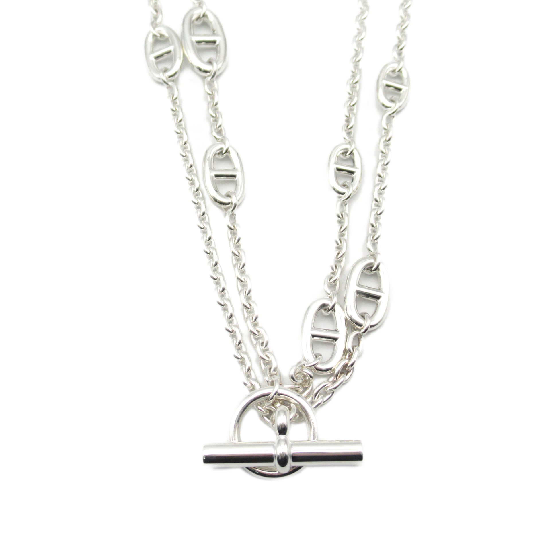 Hermès Sterling Silver Chain d'Ancre Farandole Necklace