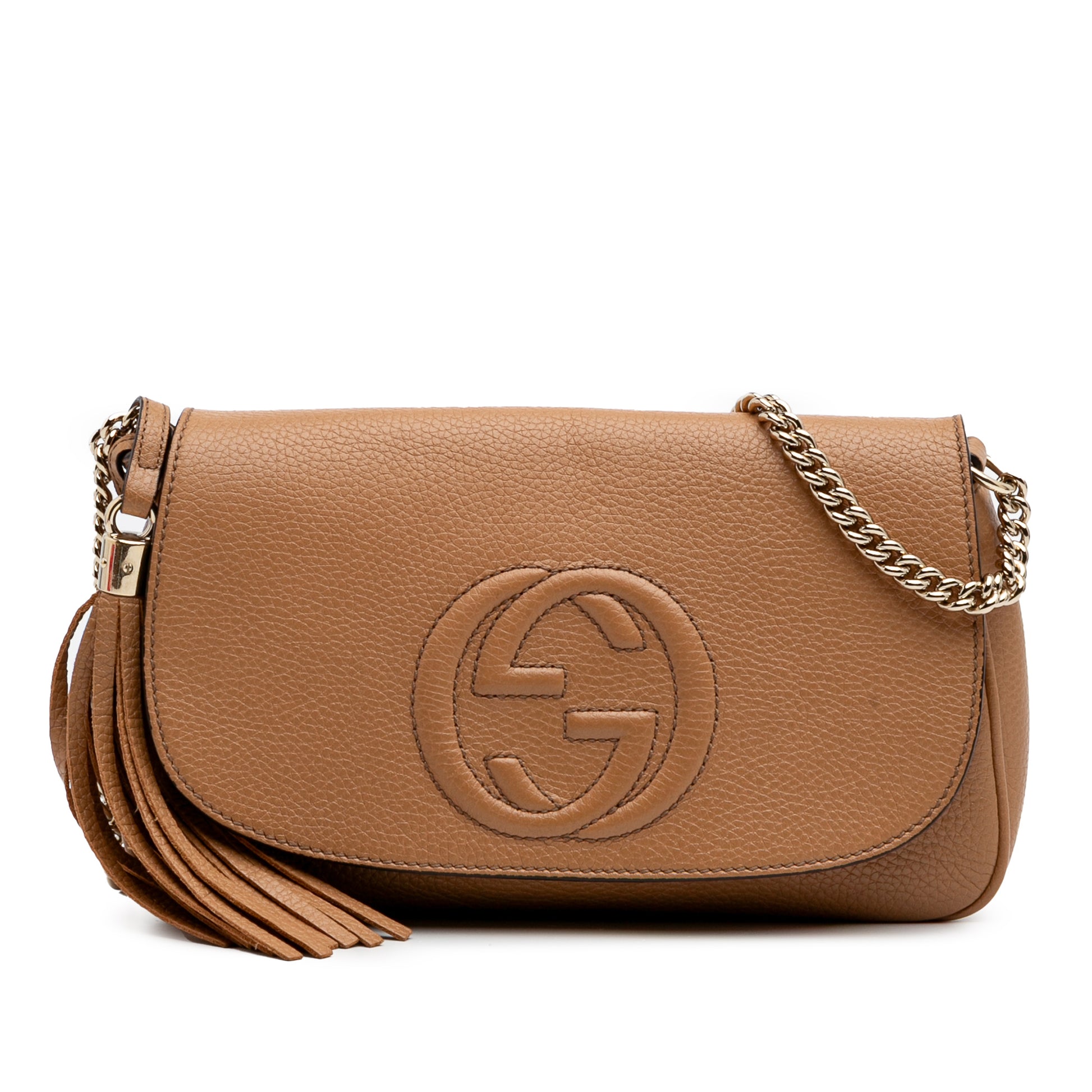 Gucci Medium Leather Soho Chain Flap Crossbody