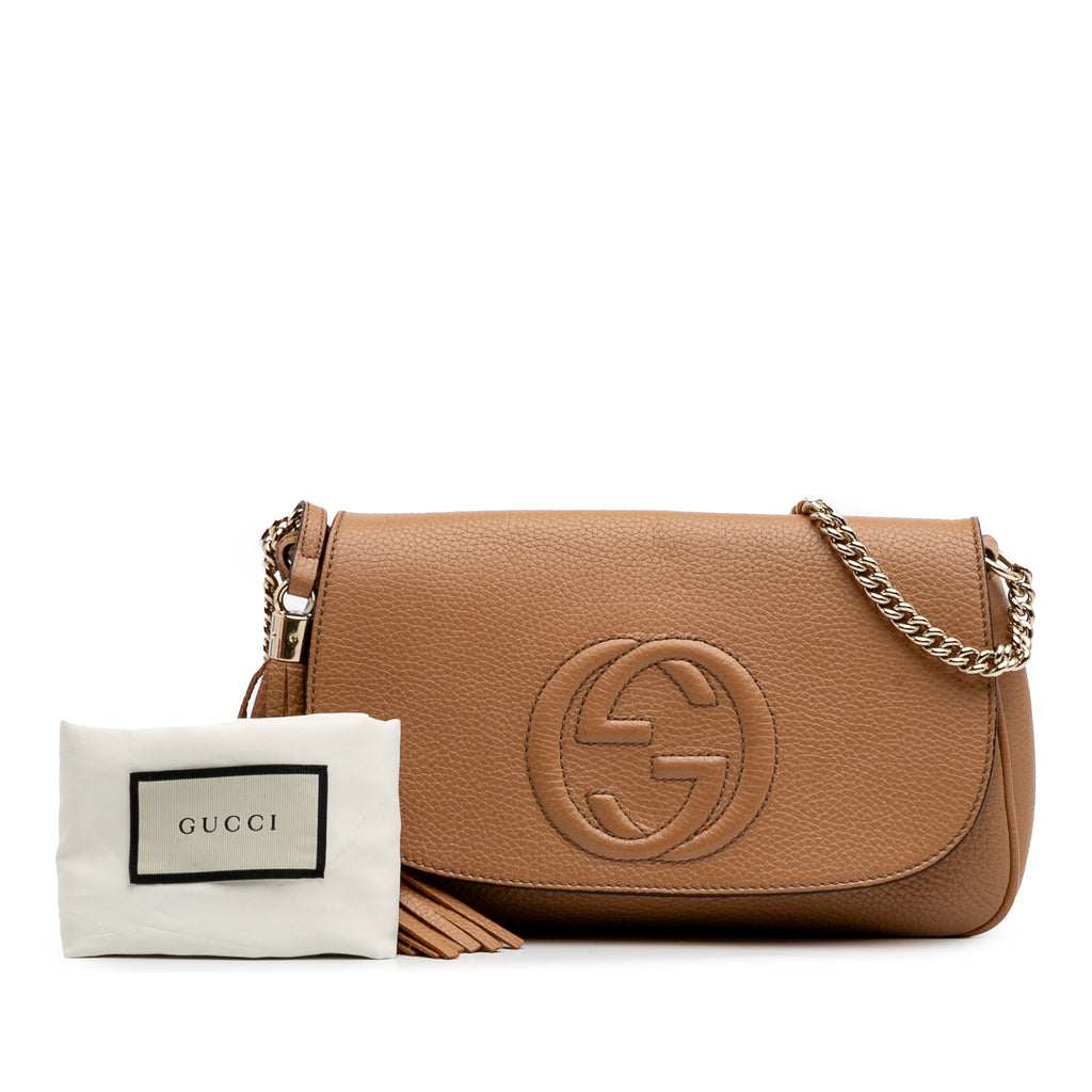 Gucci Medium Leather Soho Chain Flap Crossbody