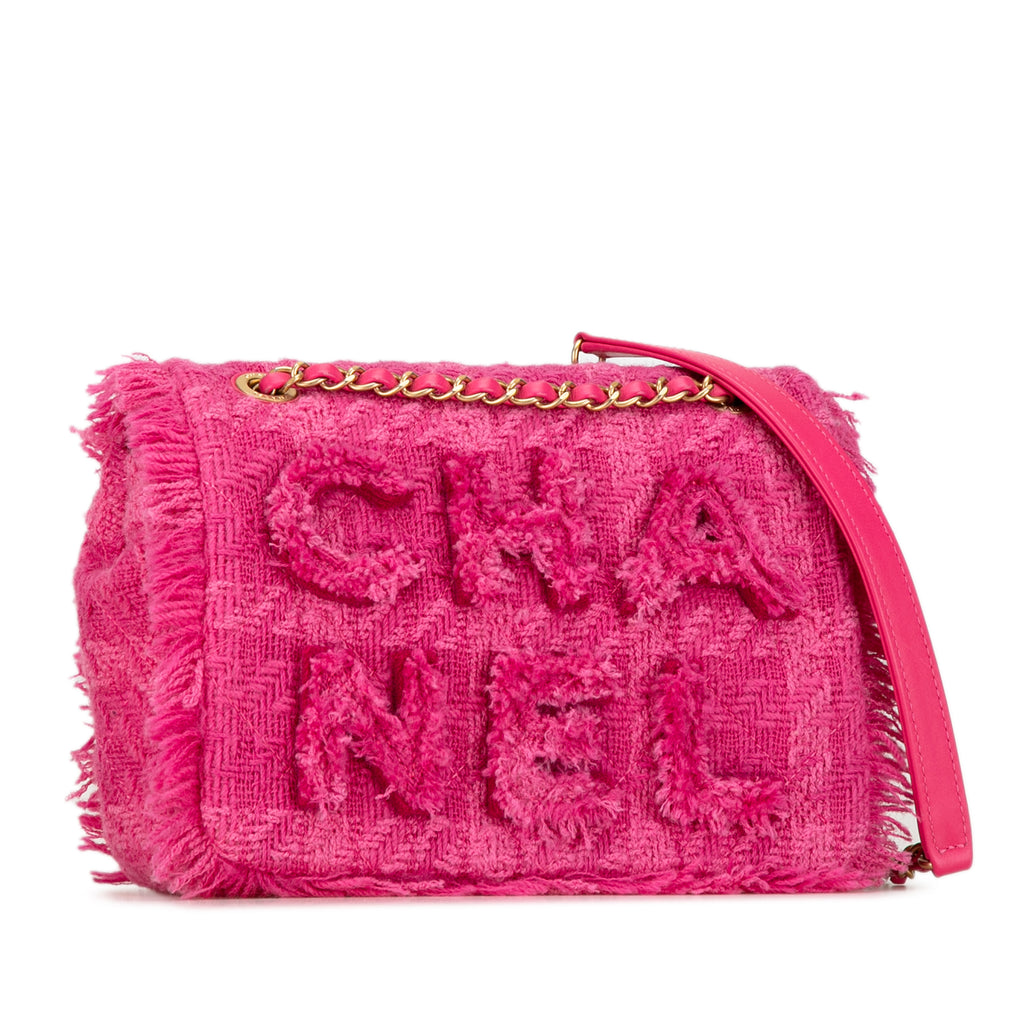Chanel Wool Tweed Giant Logo Flap