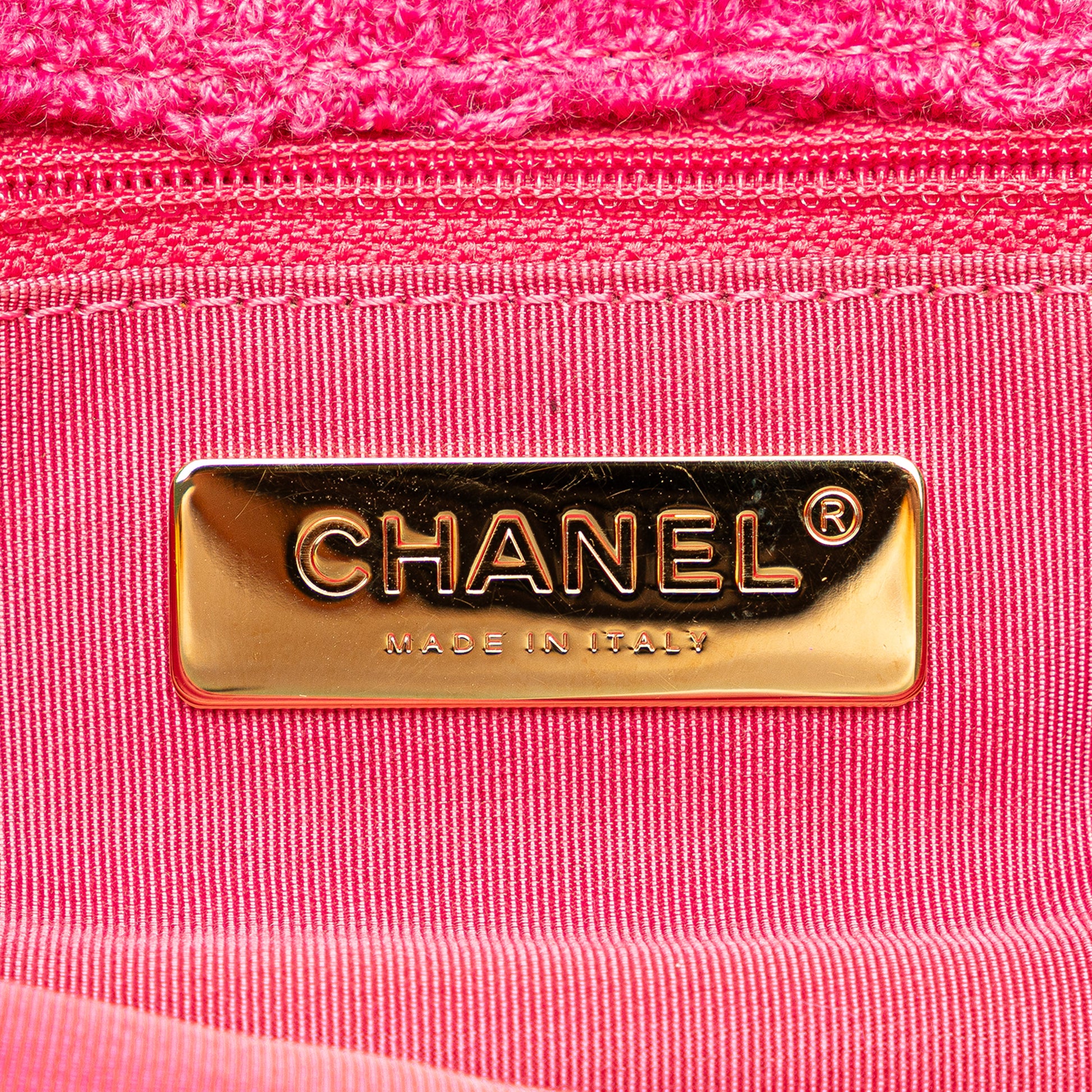 Chanel Wool Tweed Giant Logo Flap