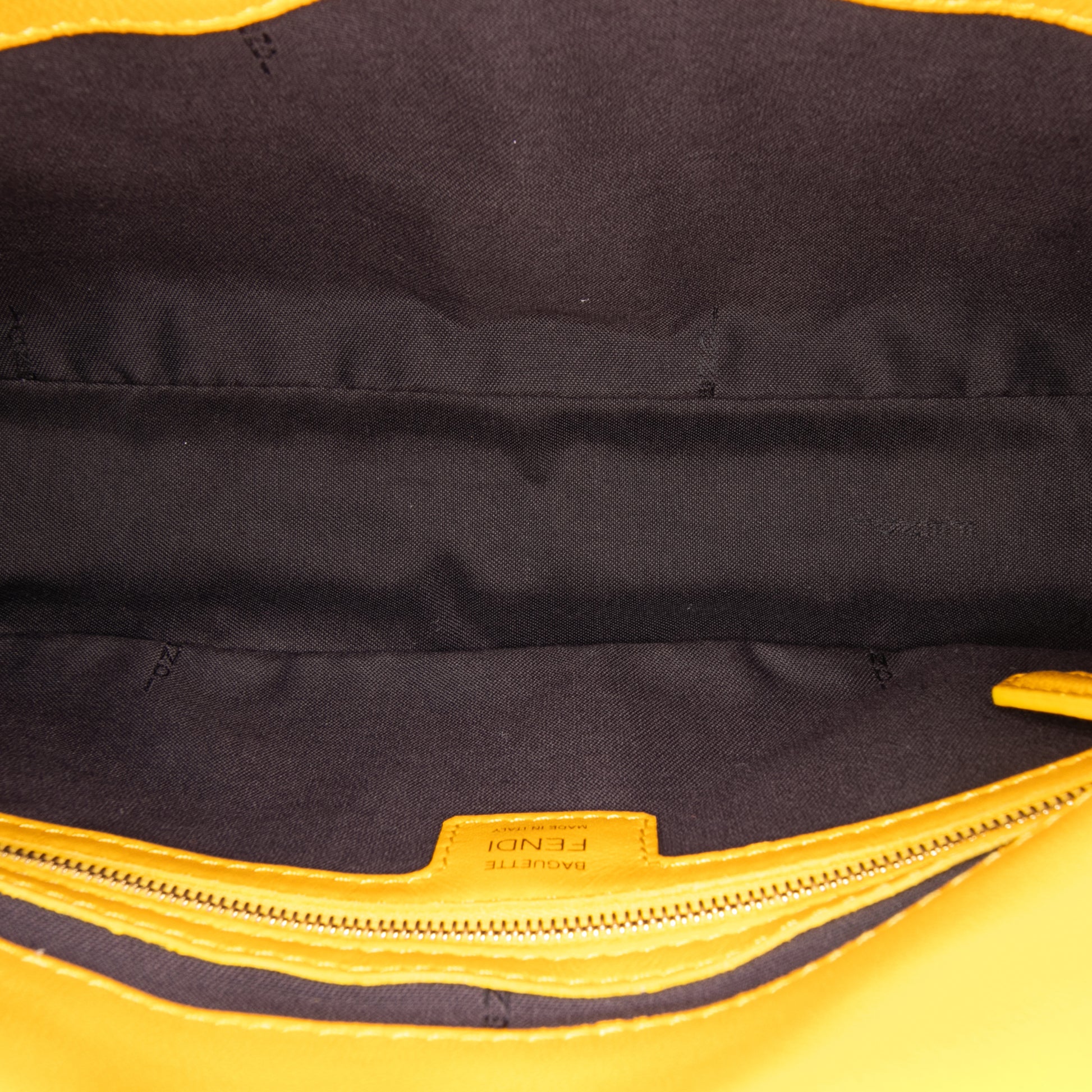 Fendi Zucca Embossed Leather Baguette Satchel