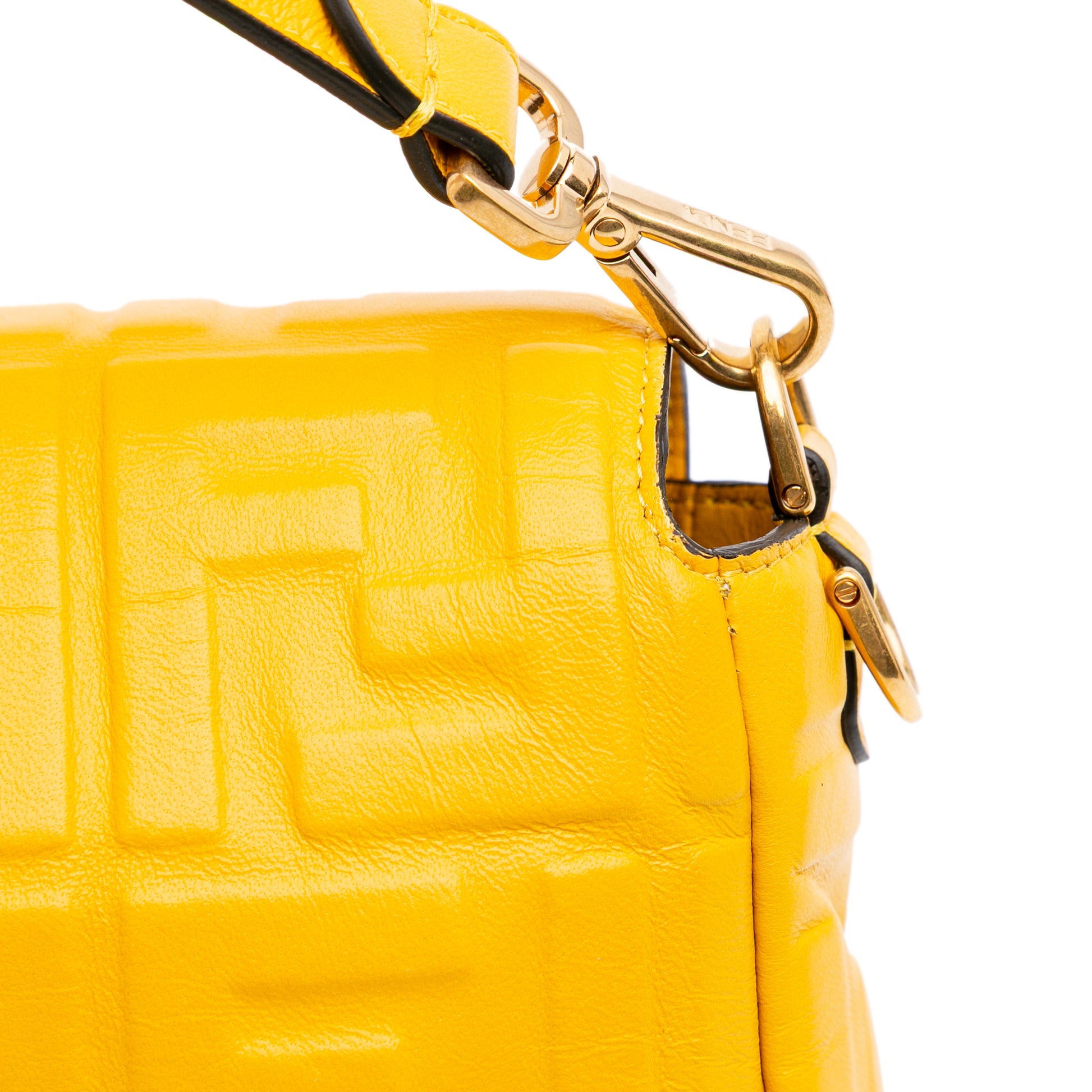 Fendi Zucca Embossed Leather Baguette Satchel
