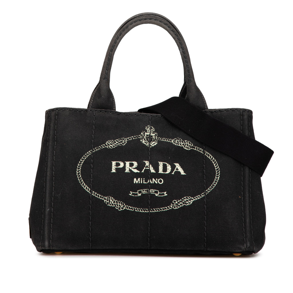 Prada Small Canvas Canapa Logo Satchel