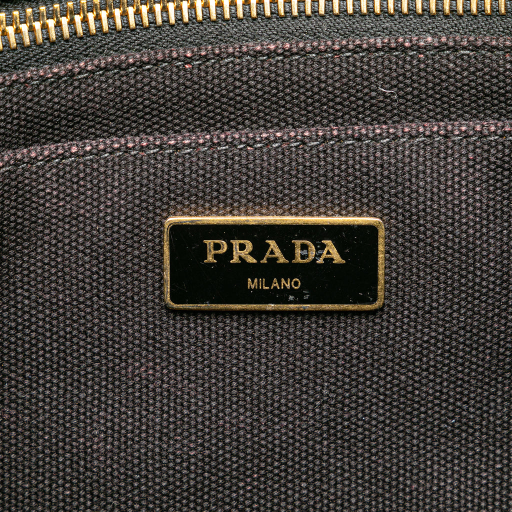 Prada Small Canvas Canapa Logo Satchel