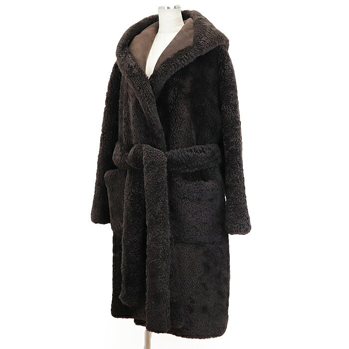 Bottega Veneta Shearling Belted Long Coat