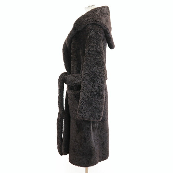Bottega Veneta Shearling Belted Long Coat