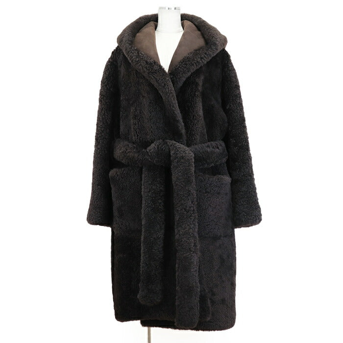 Bottega Veneta Shearling Belted Long Coat
