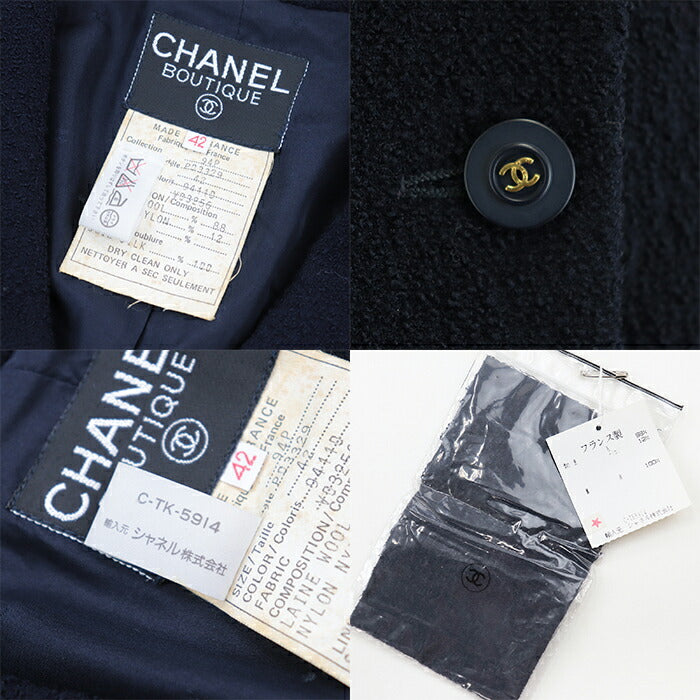 Chanel Button Peaked Lapel Side Vents Jacket 94P