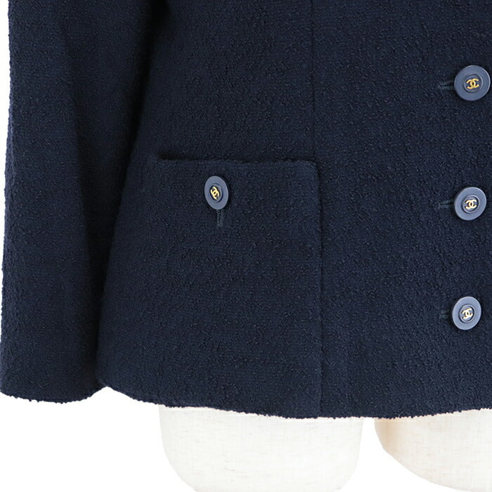 Chanel Button Peaked Lapel Side Vents Jacket 94P