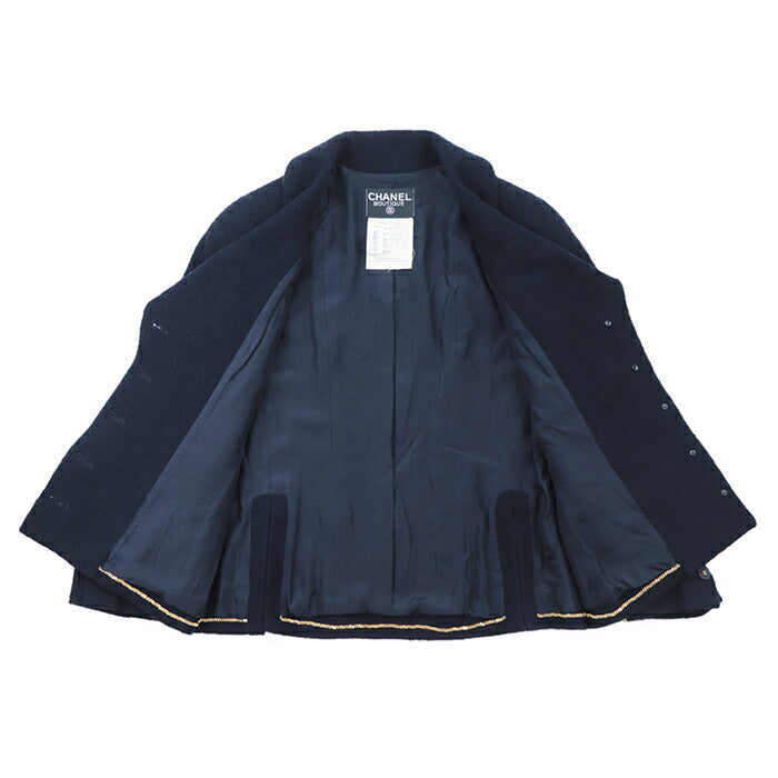 Chanel Button Peaked Lapel Side Vents Jacket 94P