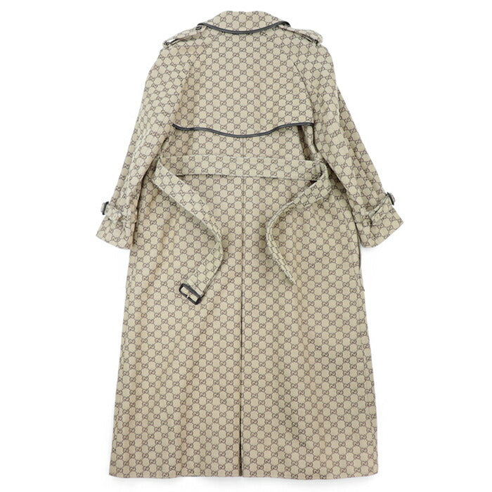 Gucci GG Canvas Trench Coat 38 Beige Brown