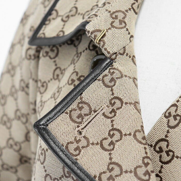 Gucci GG Canvas Trench Coat 38 Beige Brown