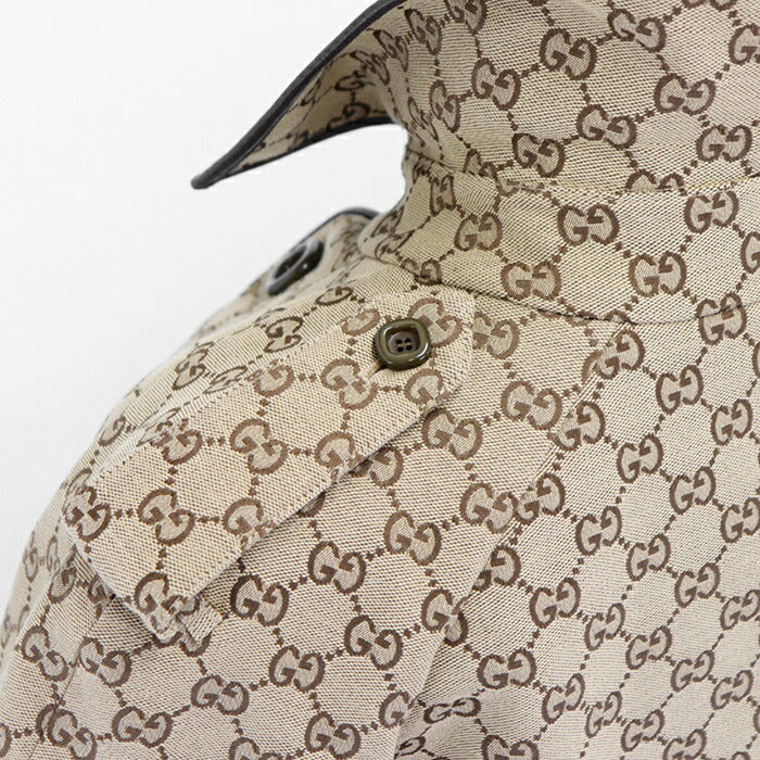 Gucci GG Canvas Trench Coat 38 Beige Brown