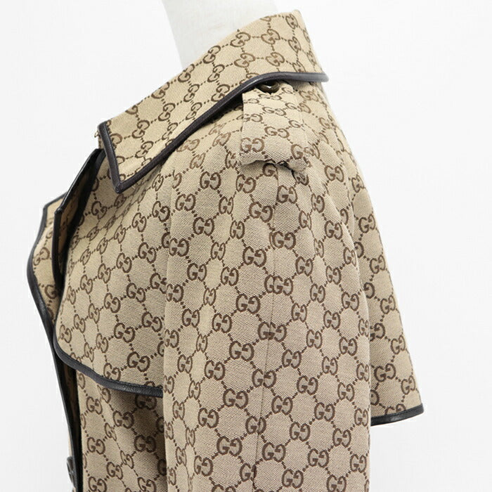 Gucci GG Canvas Trench Coat 38 Beige Brown