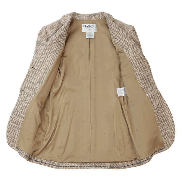 Chanel Beige Embroidered Wool Jacket 98P