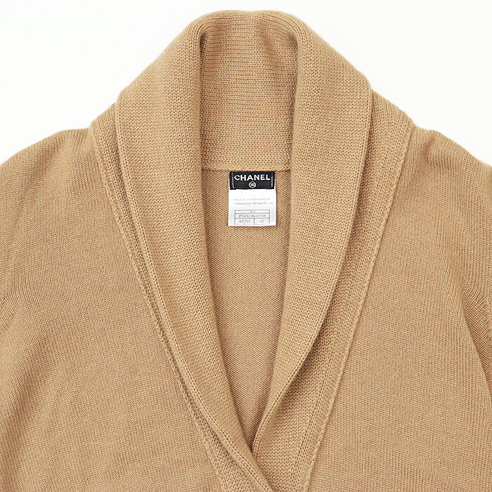 Chanel Claudia Schiffer CC Buttons Cashmere Cardi Coat Camel 08A