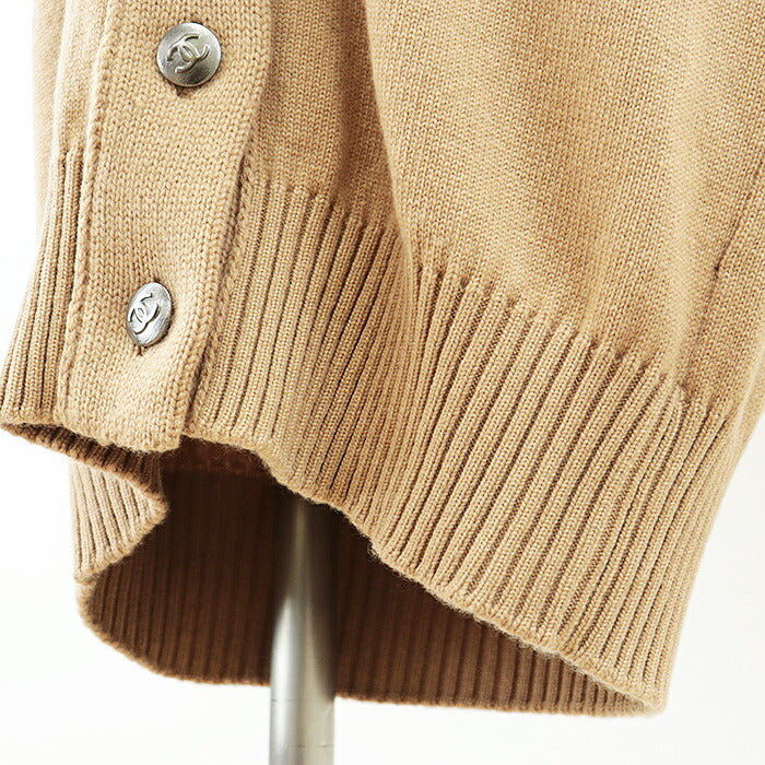 Chanel Claudia Schiffer CC Buttons Cashmere Cardi Coat Camel 08A