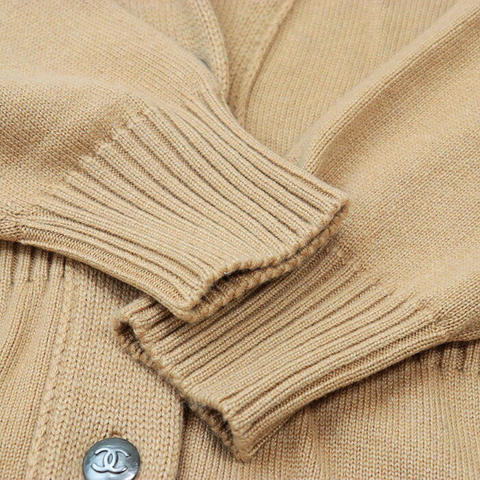 Chanel Claudia Schiffer CC Buttons Cashmere Cardi Coat Camel 08A