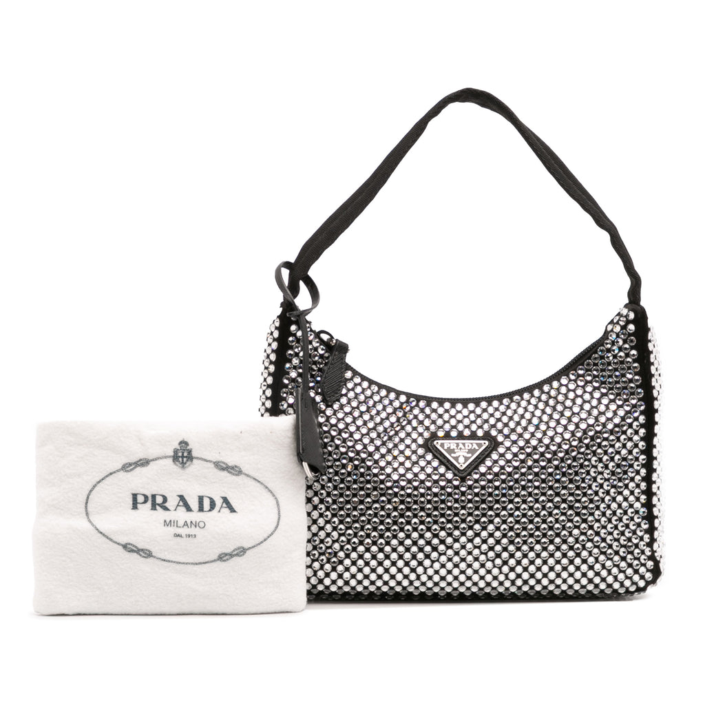 Prada Mini Satin Crystal Re Edition 2000 Shoulder Bag