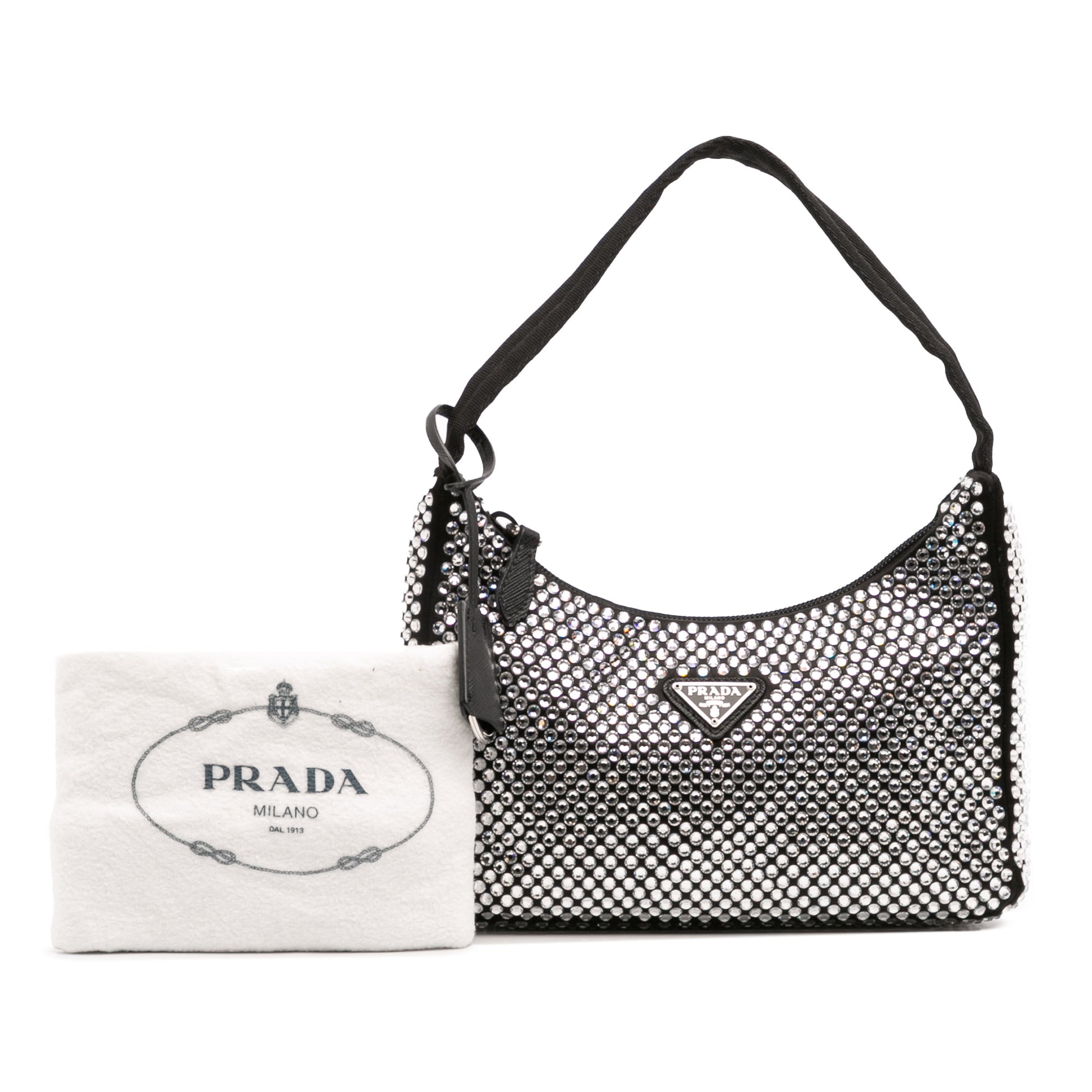 Prada Mini Satin Crystal Re Edition 2000 Shoulder Bag