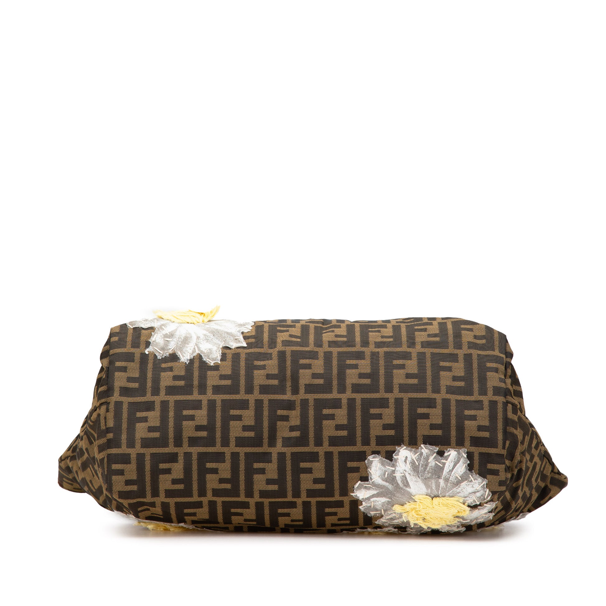 Fendi Zucca Canvas Flower Applique Tote