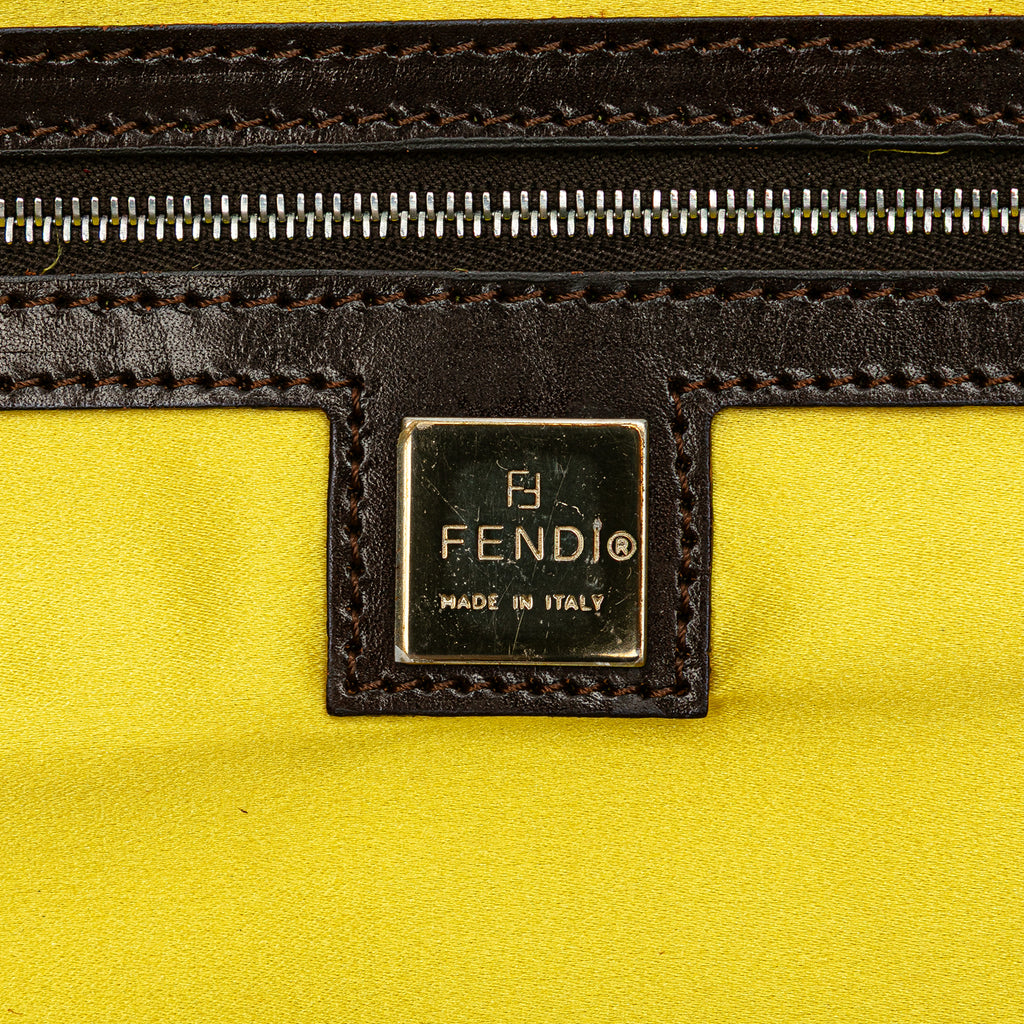 Fendi Zucca Canvas Flower Applique Tote
