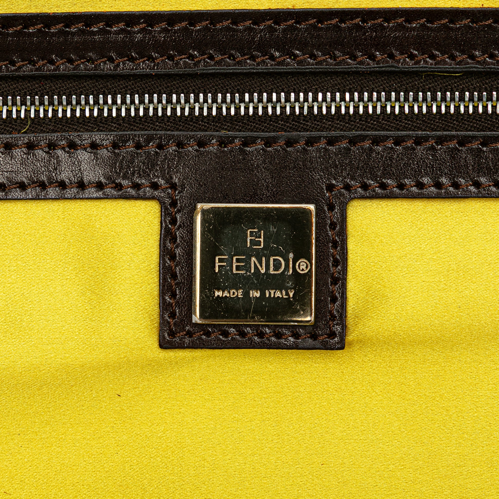 Fendi Zucca Canvas Flower Applique Tote