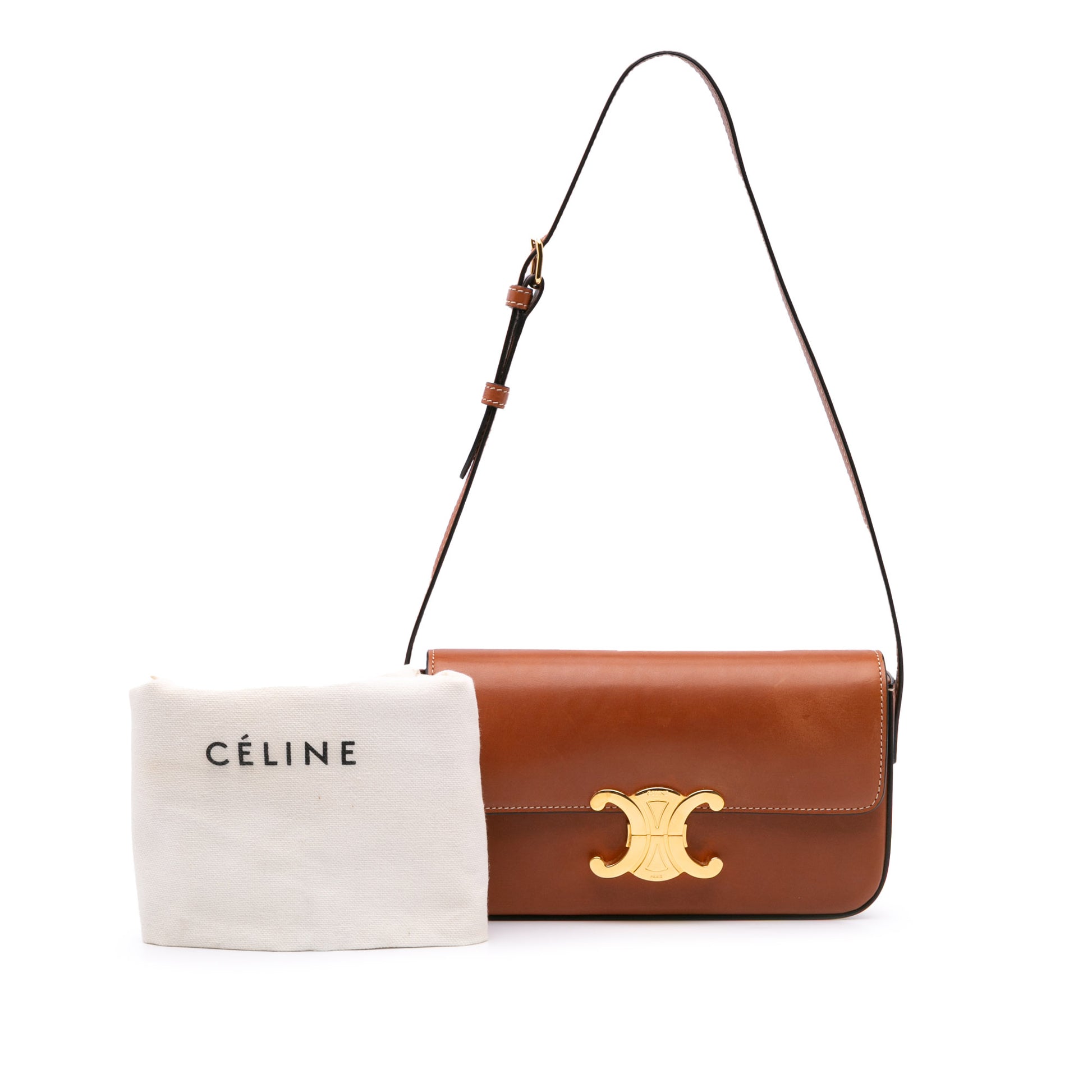 Celine Shiny Calfskin Claude Shoulder Bag