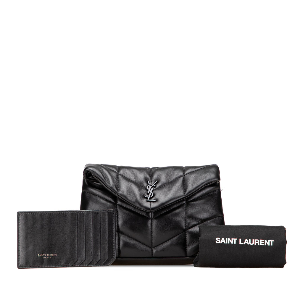 Saint Laurent Small Lambskin LouLou Puffer Clutch