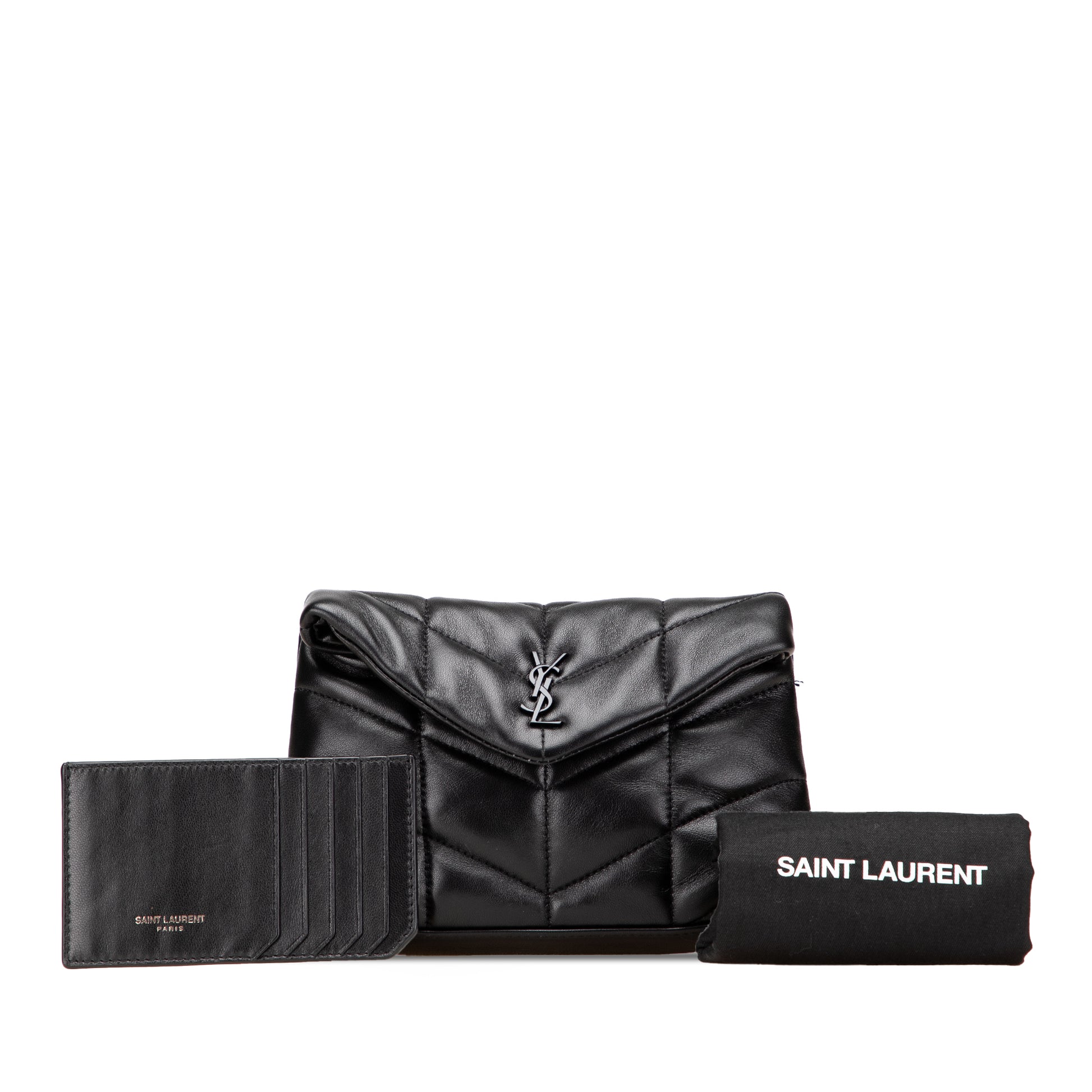 Saint Laurent Small Lambskin LouLou Puffer Clutch