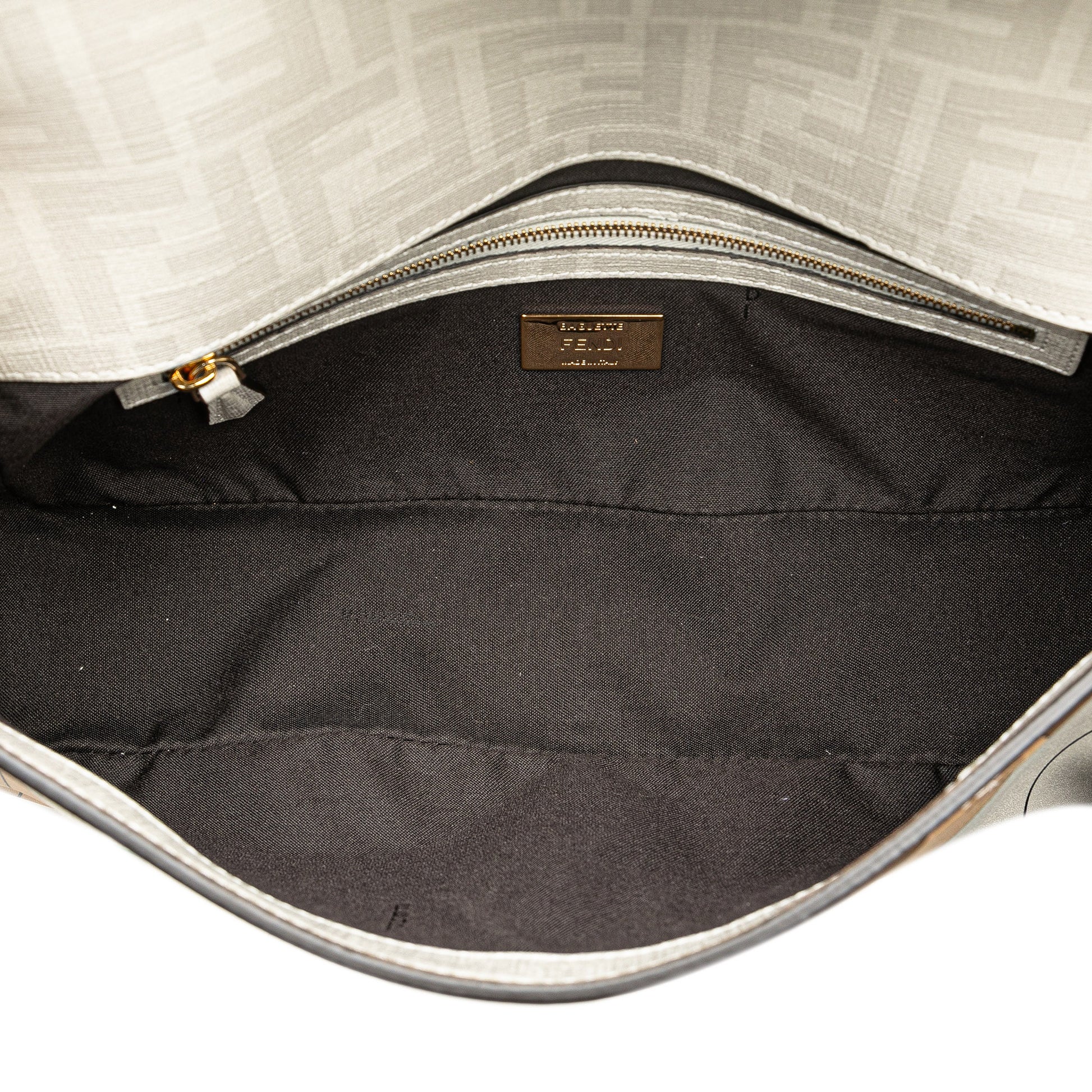 Fendi Zucca Graphic Print Coated Canvas Bikini Girls Baguette Satchel