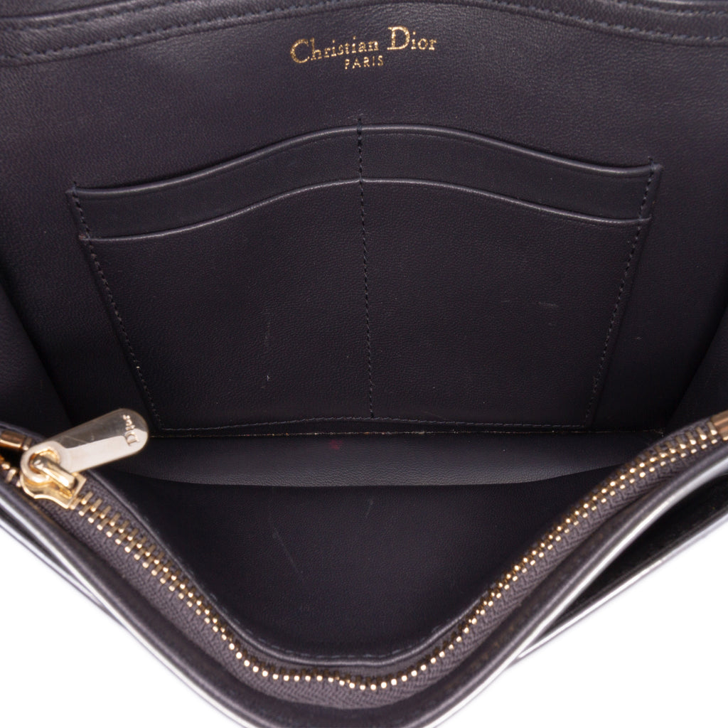 Dior Metallic Patent Microcannage Diorama Wallet on