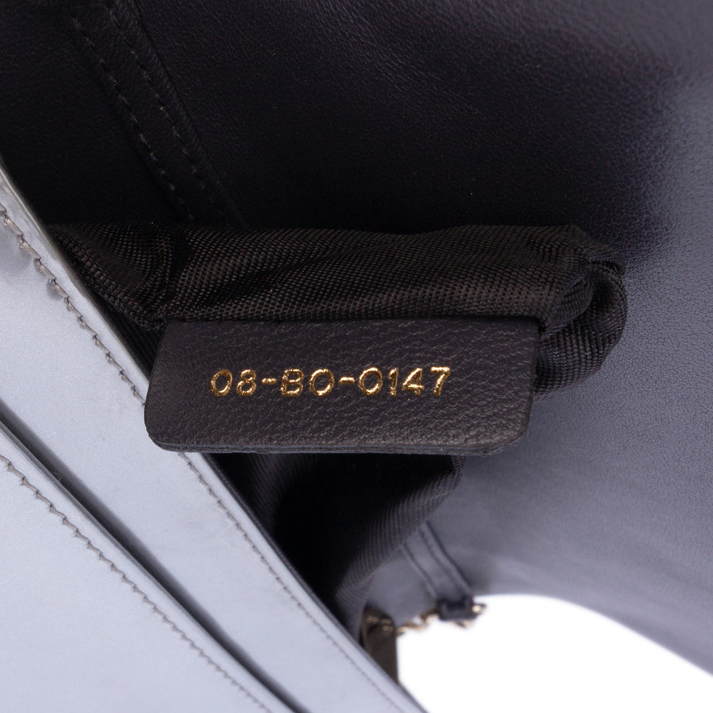 Dior Metallic Patent Microcannage Diorama Wallet on