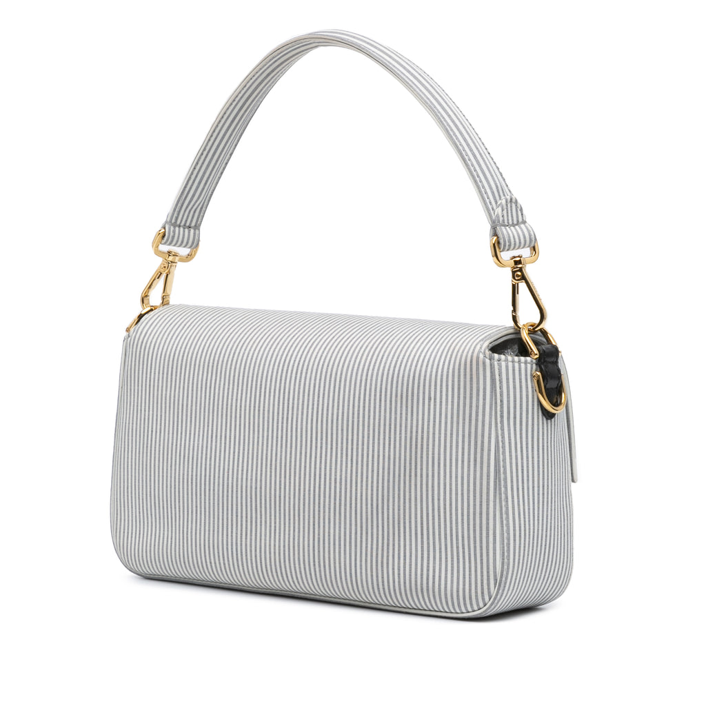 Fendi Striped Jersey Baguette Satchel