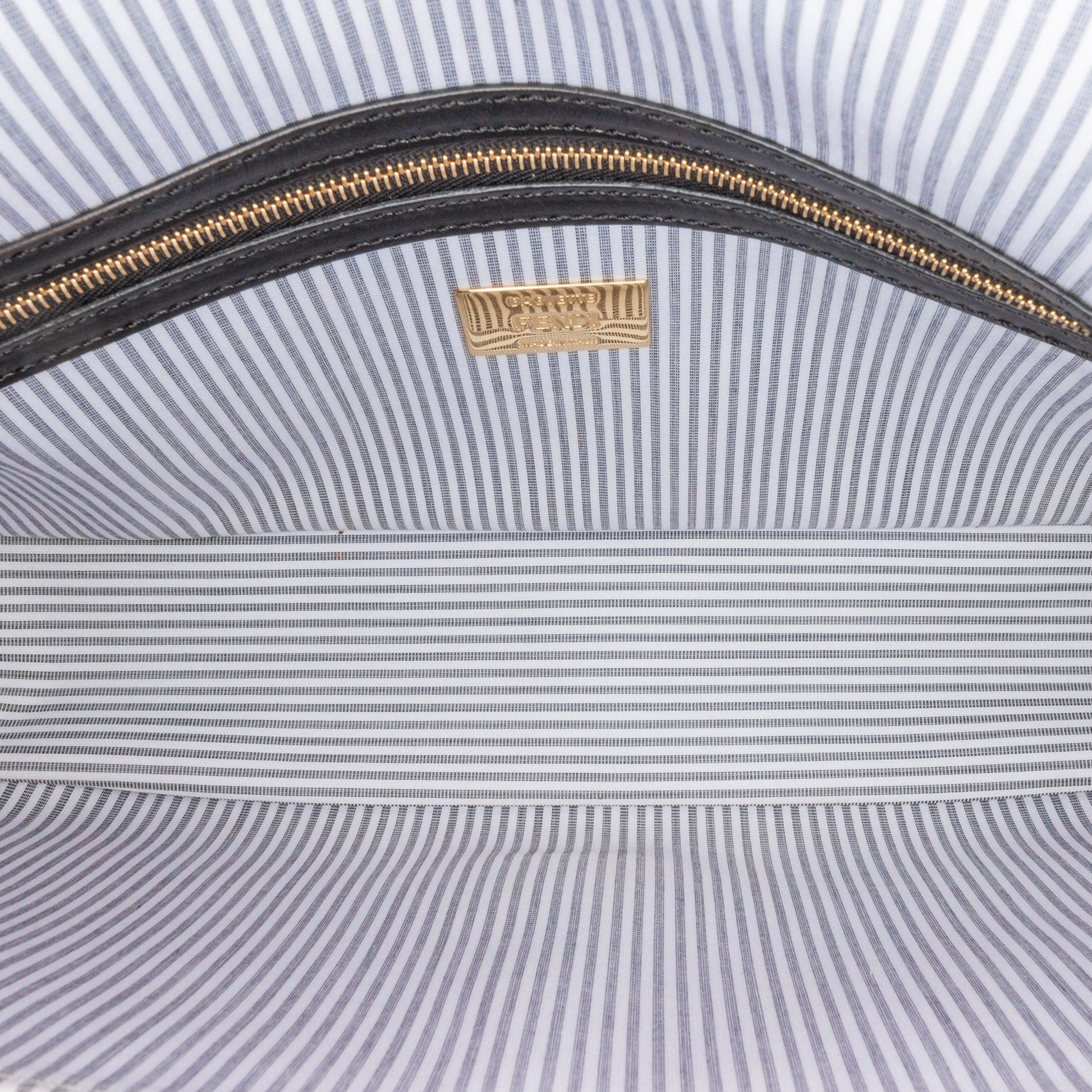 Fendi Striped Jersey Baguette Satchel