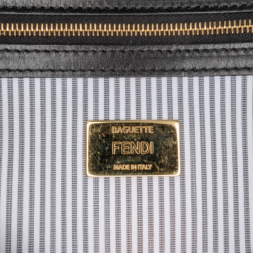 Fendi Striped Jersey Baguette Satchel
