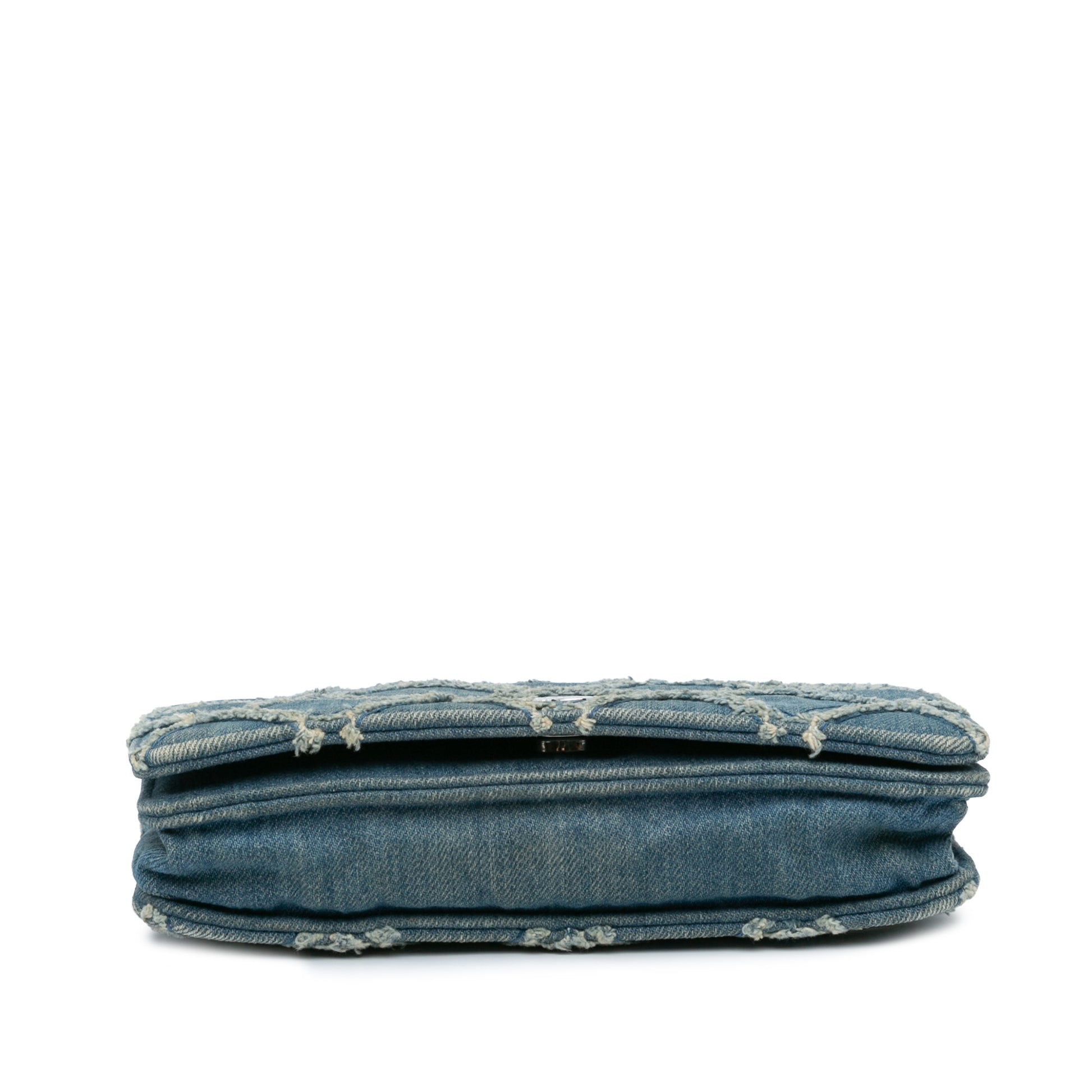 Chanel Frayed Denim Wallet On Chain