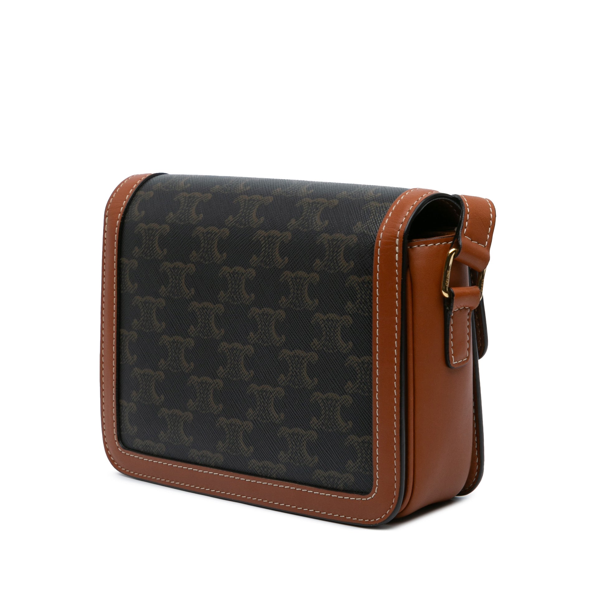 Celine Teen Triomphe Coated Canvas and Calfskin Triomphe Crossbody