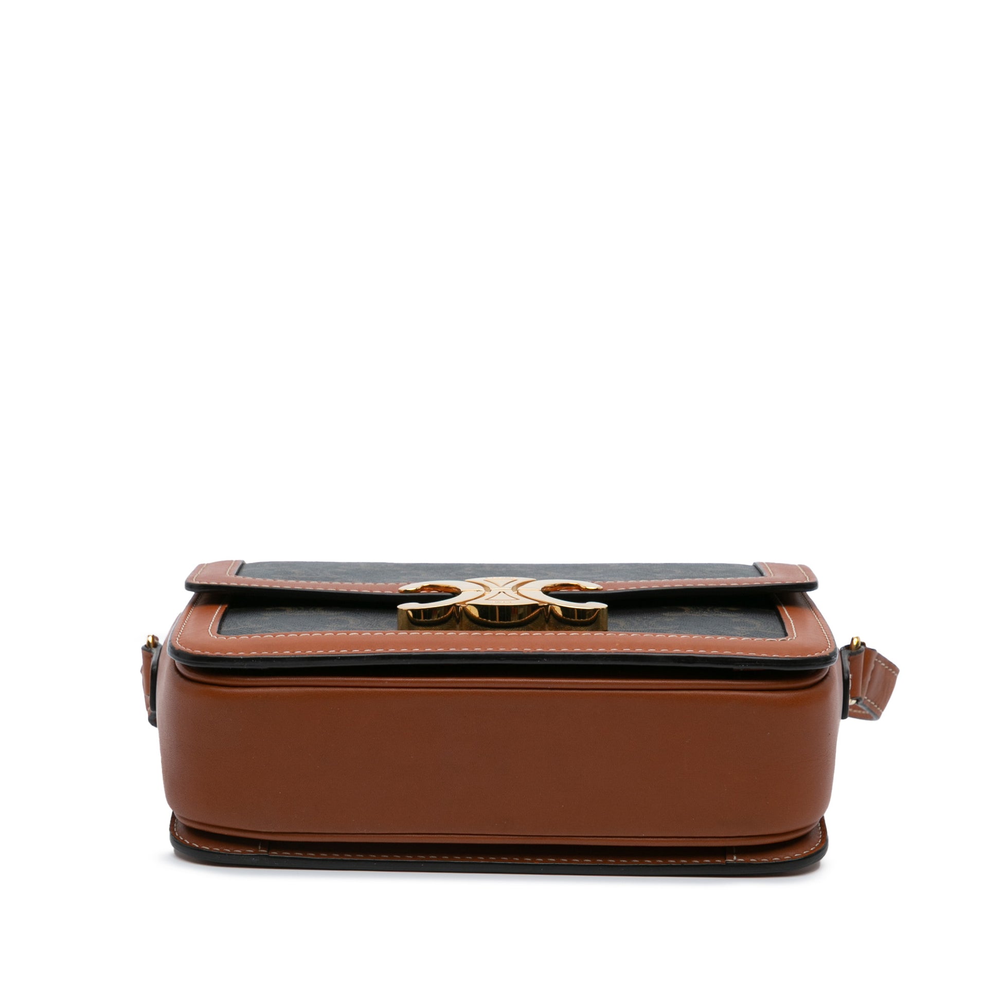 Celine Teen Triomphe Coated Canvas and Calfskin Triomphe Crossbody