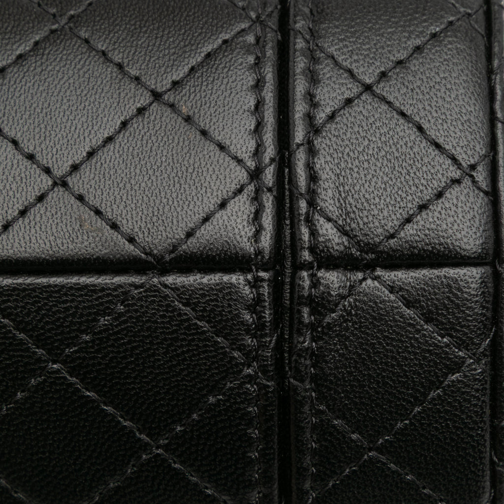 Chanel Mini Quilted Lambskin Round Vanity Case with Chain