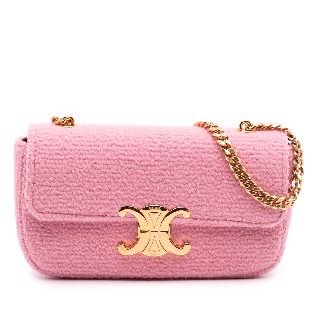 Celine Tweed Claude Chain Shoulder Bag