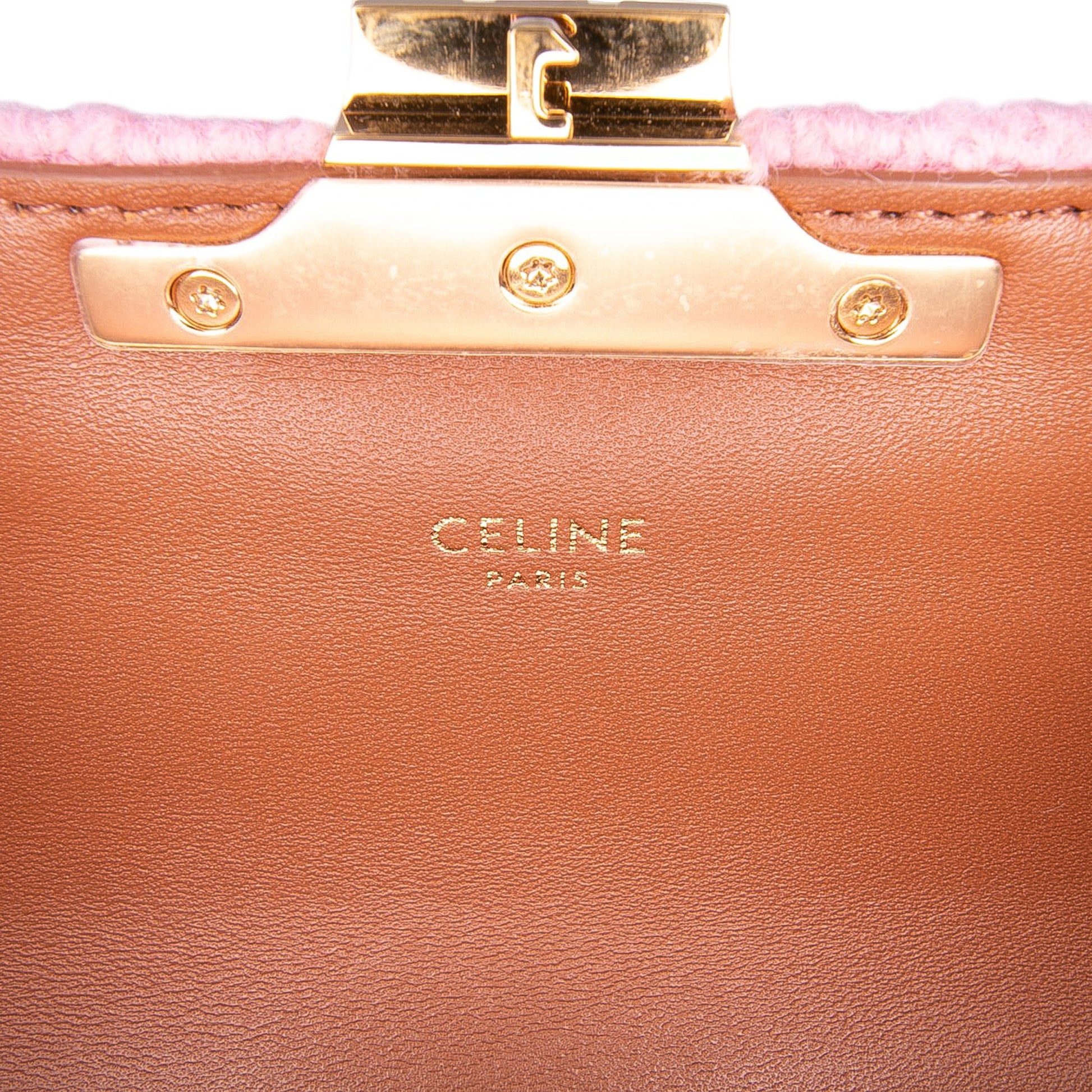 Celine Tweed Claude Chain Shoulder Bag
