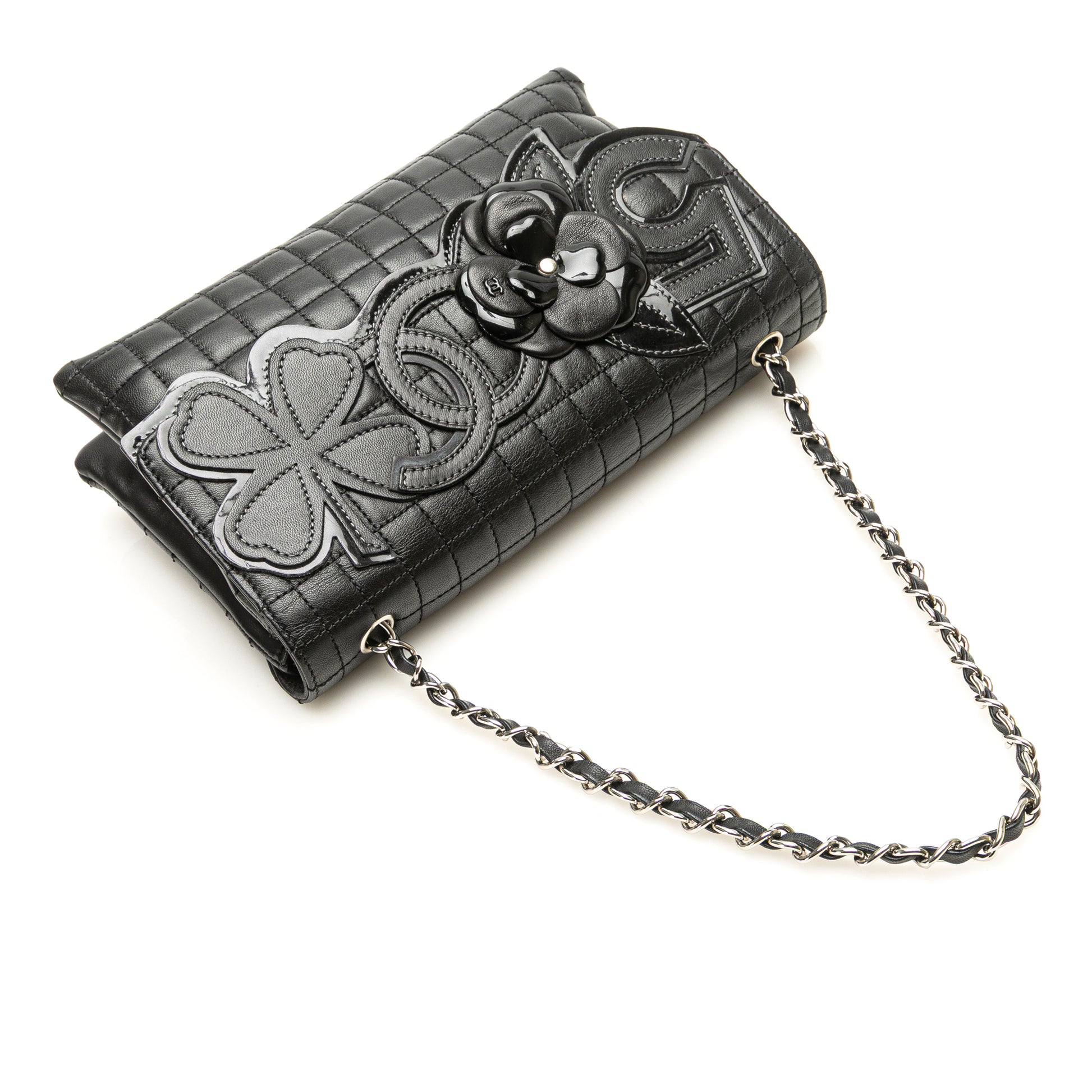 Chanel Choco Bar Calfskin No.5 Camellia CC Shoulder Bag