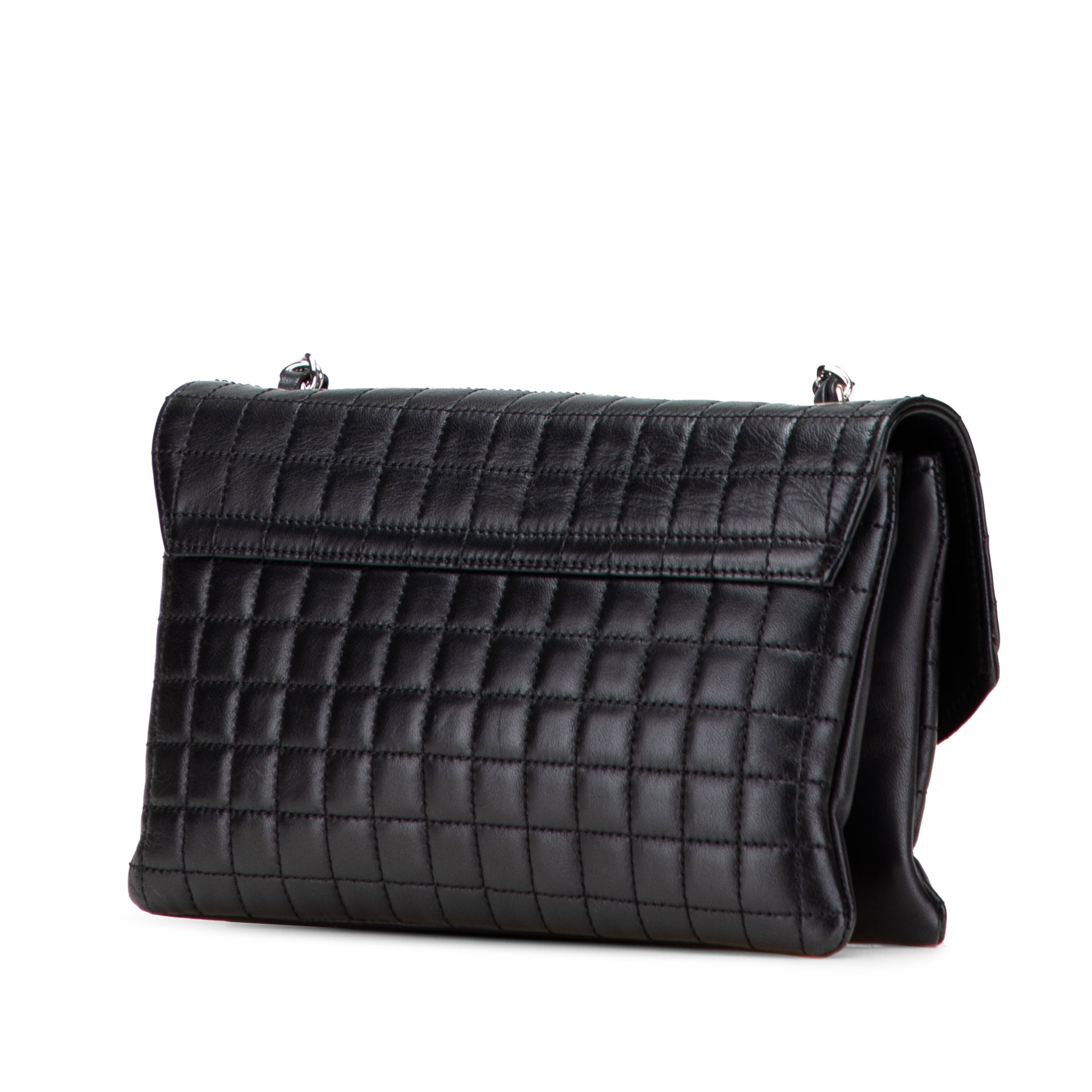 Chanel Choco Bar Calfskin No.5 Camellia CC Shoulder Bag