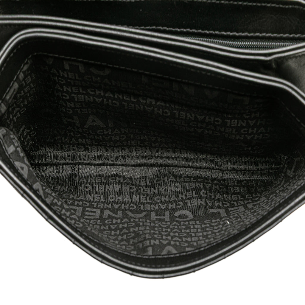 Chanel Choco Bar Calfskin No.5 Camellia CC Shoulder Bag