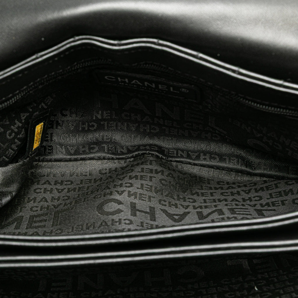 Chanel Choco Bar Calfskin No.5 Camellia CC Shoulder Bag