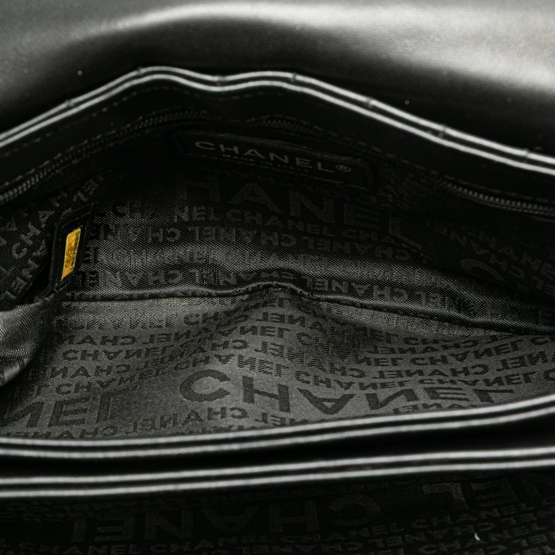 Chanel Choco Bar Calfskin No.5 Camellia CC Shoulder Bag
