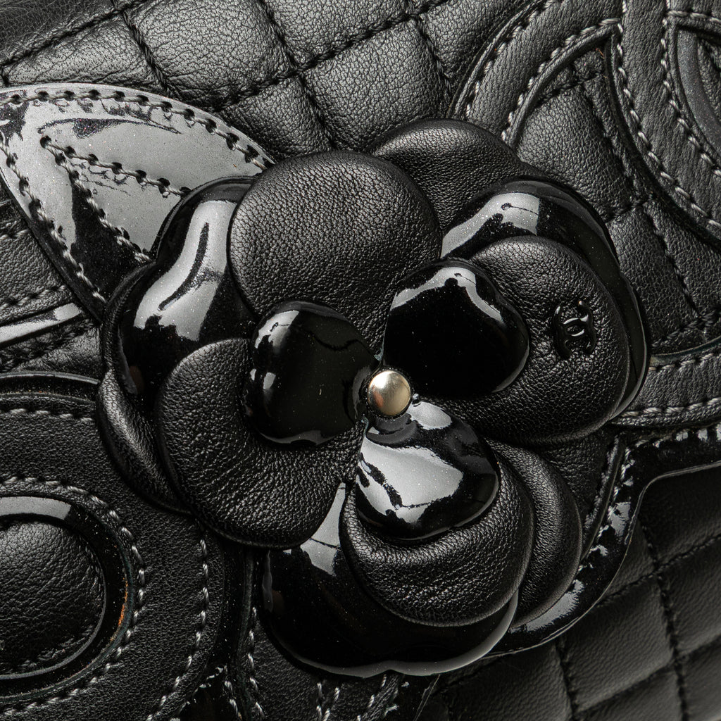 Chanel Choco Bar Calfskin No.5 Camellia CC Shoulder Bag