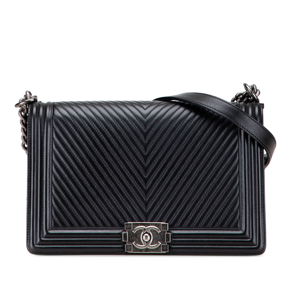 Chanel Medium Chevron Calfskin Boy Flap